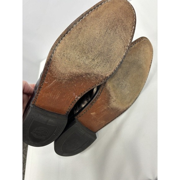 Florsheim Wingtip Dress Shoes Burgundy Patent Leather 10 Made in USA - Picture 9 of 12